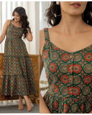 Trendy Flared cotton dress sleeveless