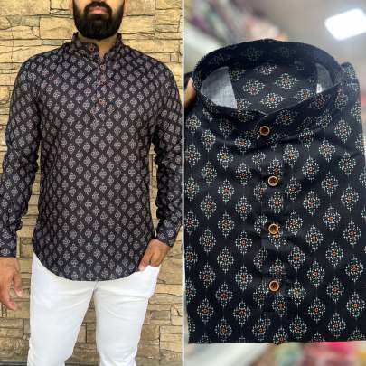 Trendy printed cotton kurta