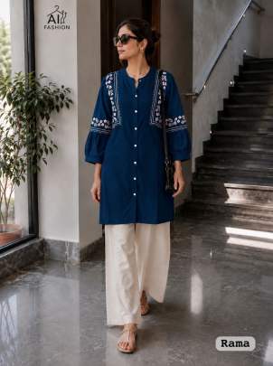 beautiful heavy embroidery Short Top with Palazzo Set