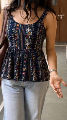 casual printed top, summer top for women, short kurti top