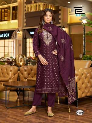 JASMIN 3.0 - RAYON WITH EMBROIDERY WORK TOP BOTTOM DUPATTA SET