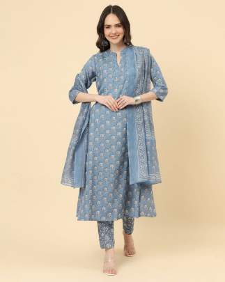 KIARA FESTIVAL - READYMADE HEAVY COTTON PRINTED TOP PANT DUPATTA SET