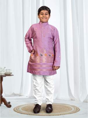 Silk Jacquard Kurta Set