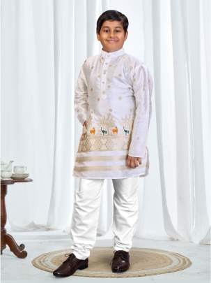 Silk Kurta Cotton Pant Set For kids