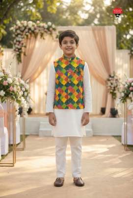 kids traditional kurta koti set