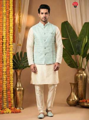 men party wear kurta koti set