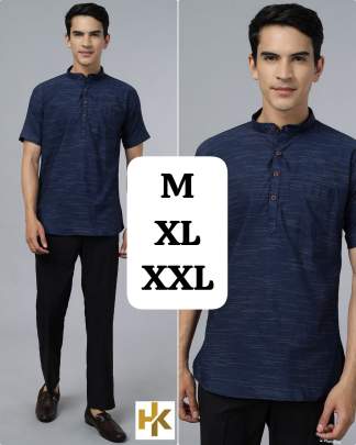 Short Sleeves Cotton Kurta for Men