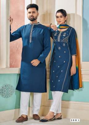 SOUL MATES FESTIVAL - PURE VISCOSE EMBROIDERED COUPLE COMBO SET