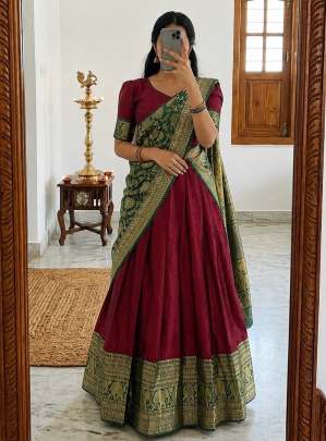 weddings and Festive Occasions Special Traditional South Indian Half Saree